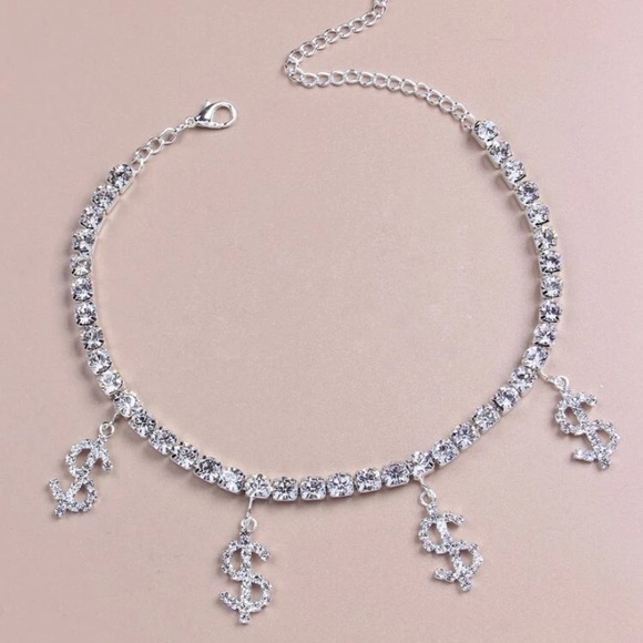 “Mo’ money” rhinestone anklet - Picture 2 of 10